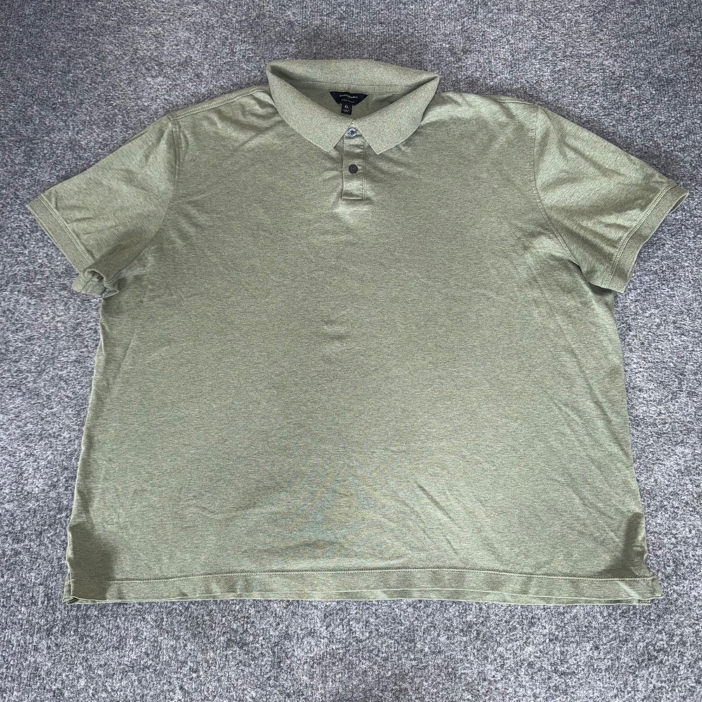 Banana Republic Luxe Touch Polo Shirt Mens XL Sage Green Heather Cotton Casual